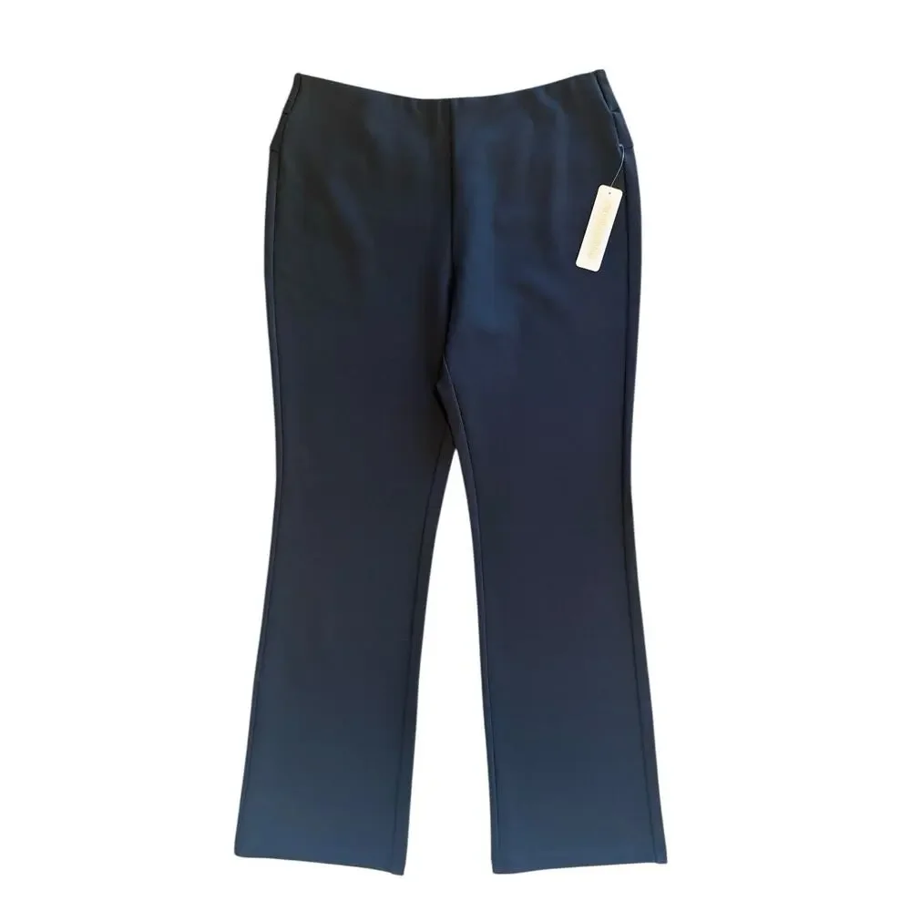 NWT Soft Surroundings Black Perfect Ponte Pull On Pants Womens Size Large $79.95